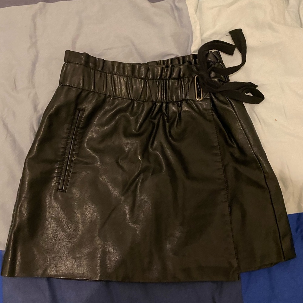 Mini leather skirt
